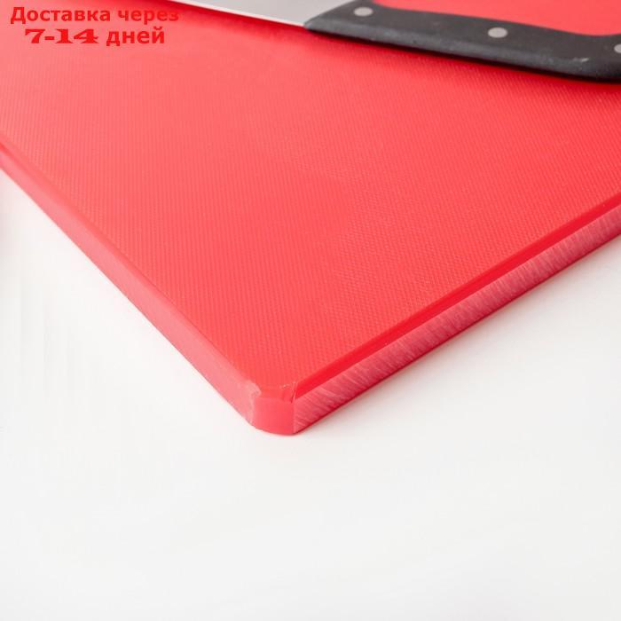Доска разделочная, 40×30 см, толщина 1,8 см, цвет красный - фото 2 - id-p193699993