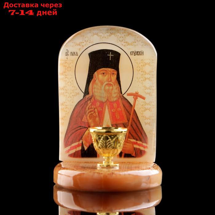 Икона "Святой Лука", с подсвечником, селенит - фото 2 - id-p193694958
