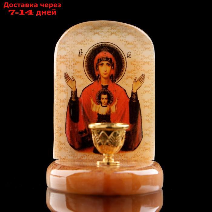Икона "Неупиваемая чаша", с подсвечником, селенит - фото 2 - id-p193694959