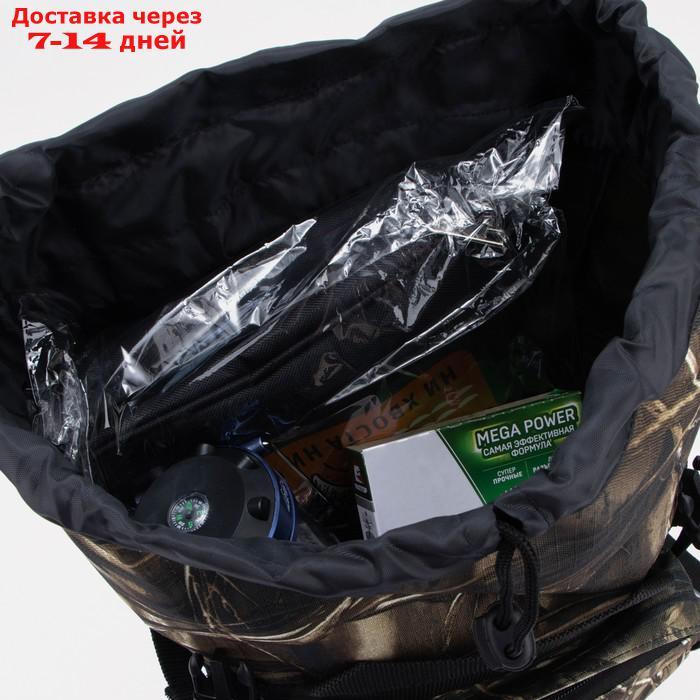 Рюкзак туристический, 40 л, отдел на стяжке шнурком, 3 наружных кармана, с расширением, цвет камыш - фото 2 - id-p193701119