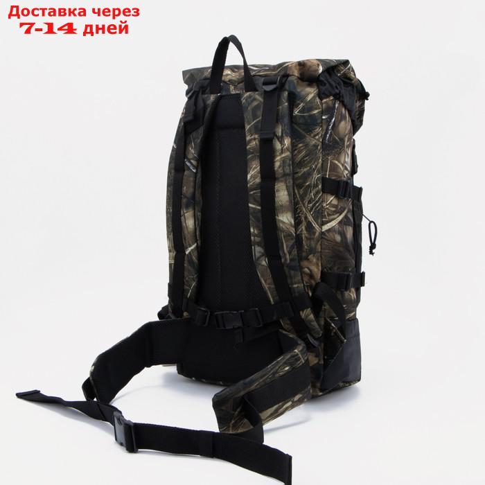 Рюкзак туристический, 40 л, отдел на стяжке шнурком, 3 наружных кармана, с расширением, цвет камыш - фото 3 - id-p193701119