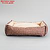Лежанка под замшу с двусторонней подушкой,  54 х  42 х  11 см, мебельная ткань, микс цветов, фото 3