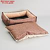 Лежанка под замшу с двусторонней подушкой,  54 х  42 х  11 см, мебельная ткань, микс цветов, фото 6
