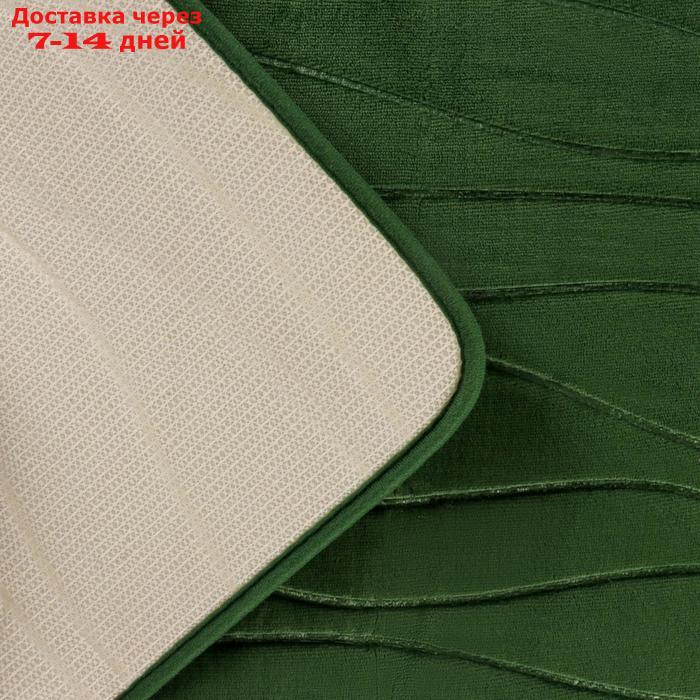 Набор ковриков для ванны и туалета "Водоросли", 2 шт: 40×50, 50×80 см, цвет зелёный - фото 3 - id-p193696092