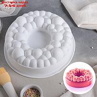 Форма для муссовых десертов и выпечки Доляна "Морская пена", 24×8 см, цвет белый