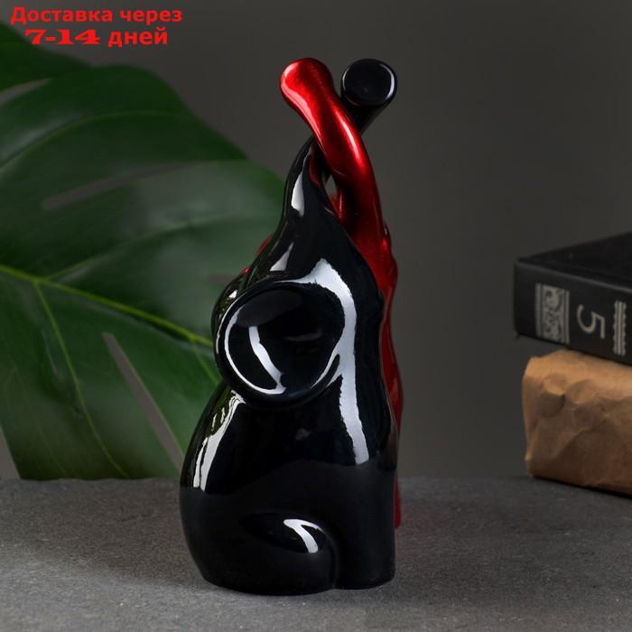 Фигура "Пара слонов" черный + бордовый глянец 7х12х16см - фото 2 - id-p193700131