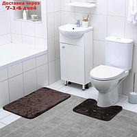 Набор ковриков для ванны и туалета Доляна "Галька, ракушки", 2 шт: 40×50, 50×80 см
