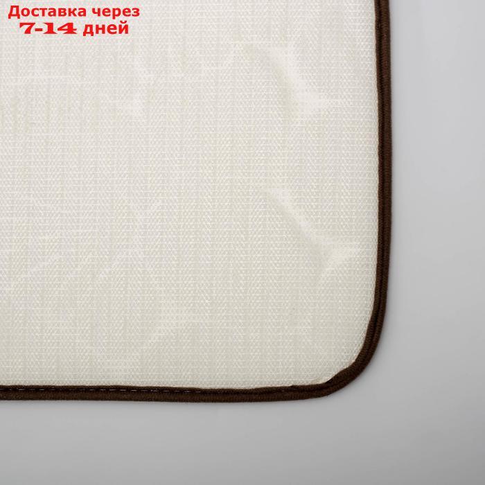 Набор ковриков для ванны и туалета Доляна "Галька, ракушки", 2 шт: 40×50, 50×80 см - фото 4 - id-p193696148