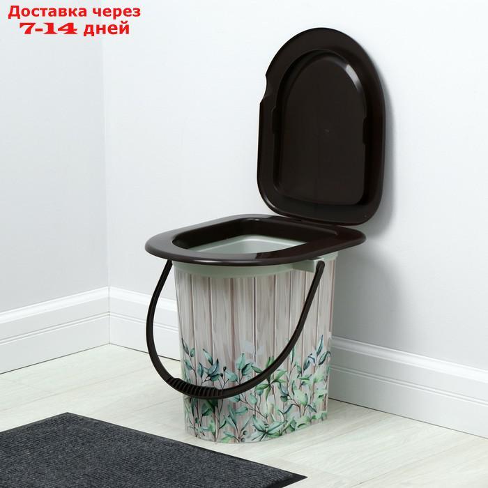 Ведро-туалет, 17 л, съёмный стульчак, бежевое, "Летний день", крышка МИКС - фото 1 - id-p193700200