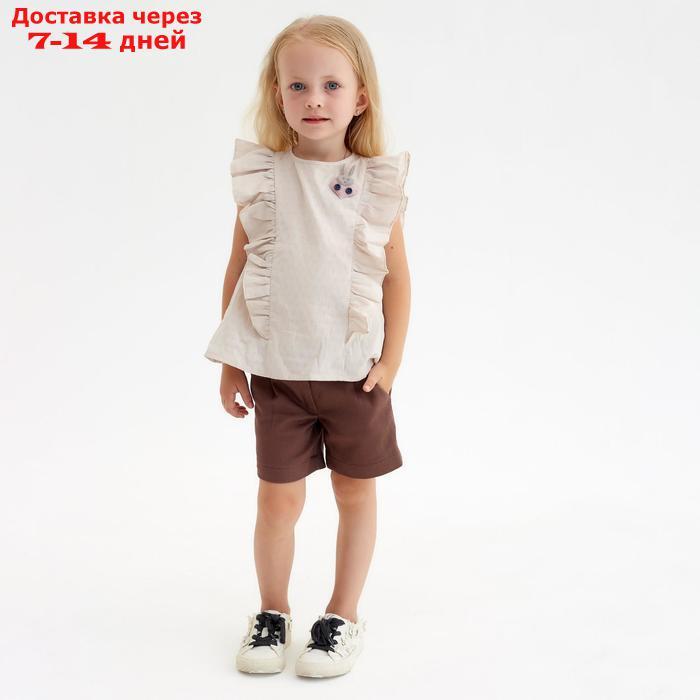 Шорты для девочки MINAKU: Casual collection KIDS цвет шоколадный, рост 116 - фото 2 - id-p193703345