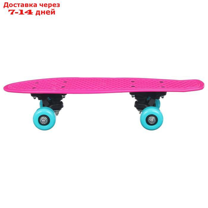Скейтборд 42 х 12 см, колеса PVC 50 мм, пластиковая рама, цвет розовый - фото 3 - id-p193700389