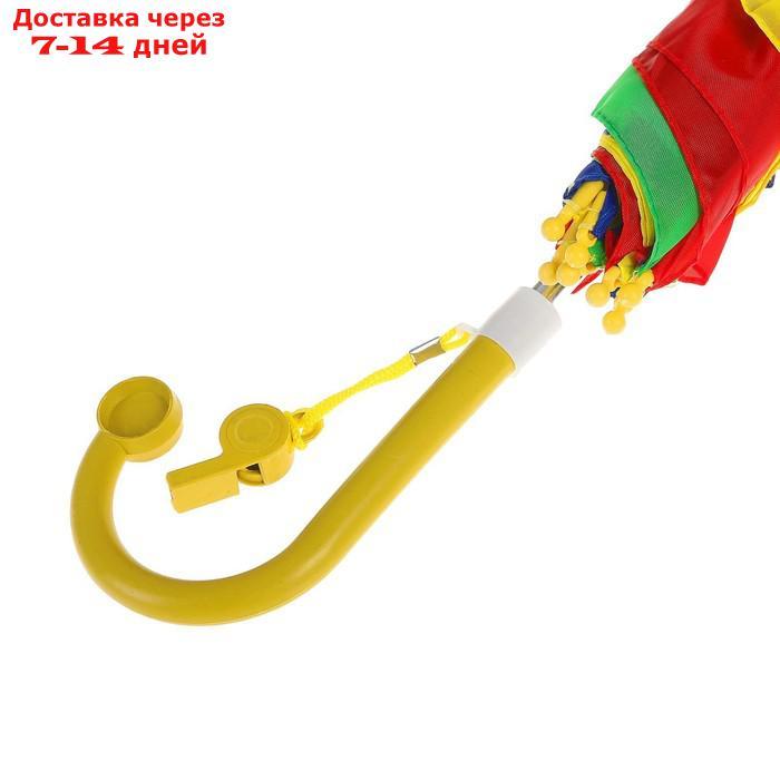 Зонт-трость "Радуга", полуавтоматический, со свистком, R=38см - фото 3 - id-p193704583