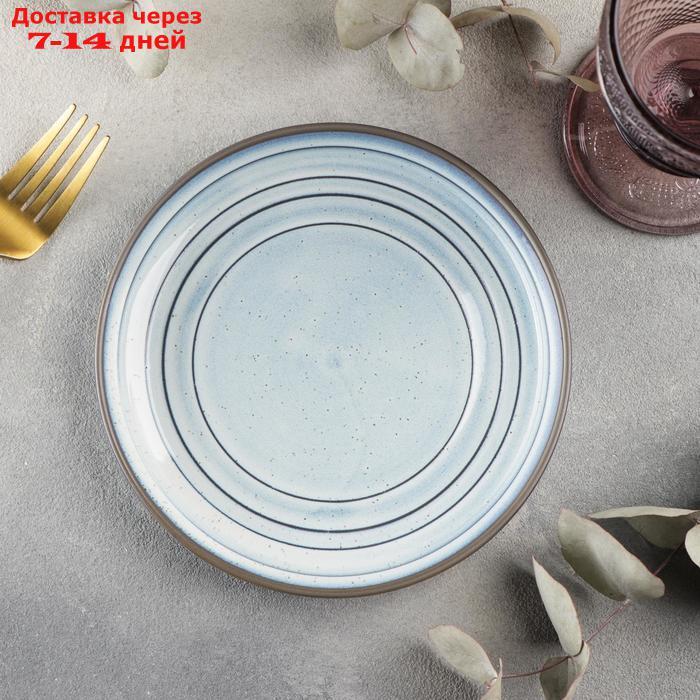 Тарелка десертная Magistro Garland, 17×2,2 см, цвет белый с синим - фото 1 - id-p193701398