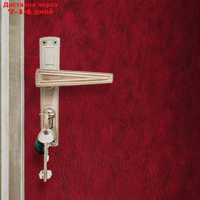 Комплект для обивки дверей 110 × 205 см: иск.кожа, ватин 5 мм, гвозди, струна, бордовый, "Ватин" - фото 1 - id-p193700428