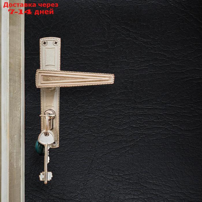 Комплект для обивки дверей, 110 × 200 см: иск.кожа, ватин 5 мм, гвозди, струна, чёрный, "Ватин"
