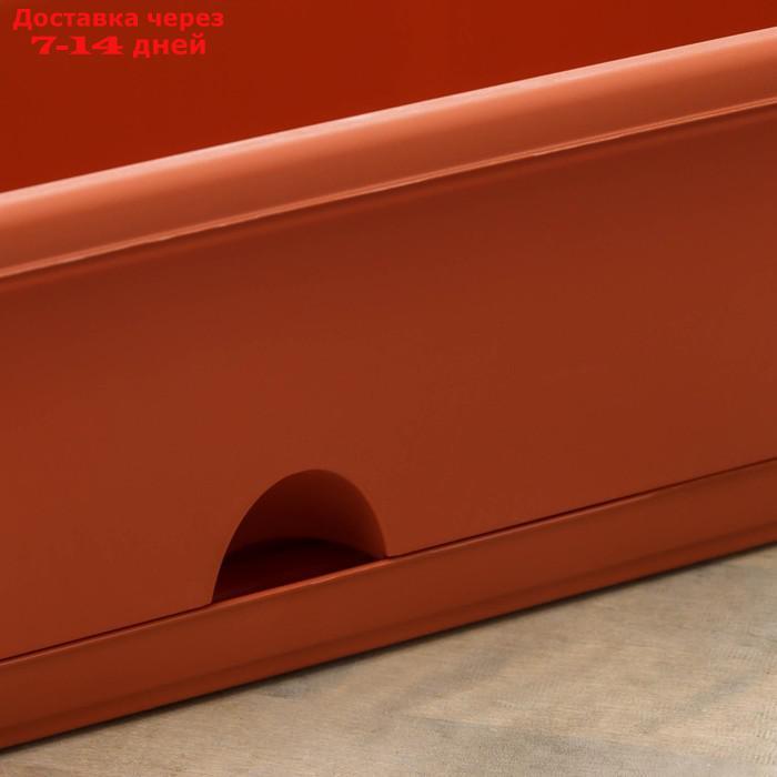 Балконный ящик с поддоном, 60 см, цвет терракотовый - фото 3 - id-p193699428