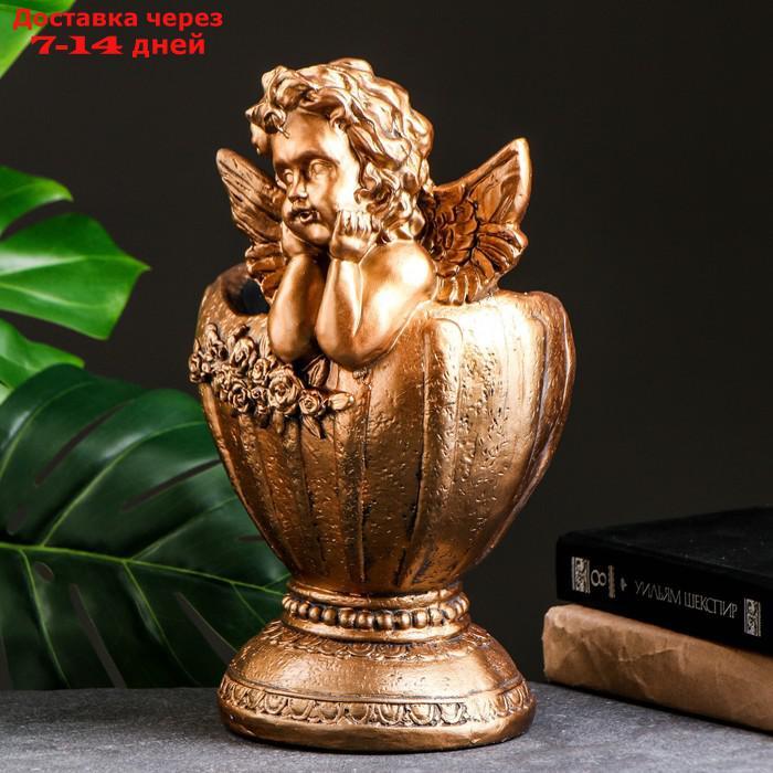 Фигурное кашпо "Ангел в вазе", бронза 35см - фото 5 - id-p193699441