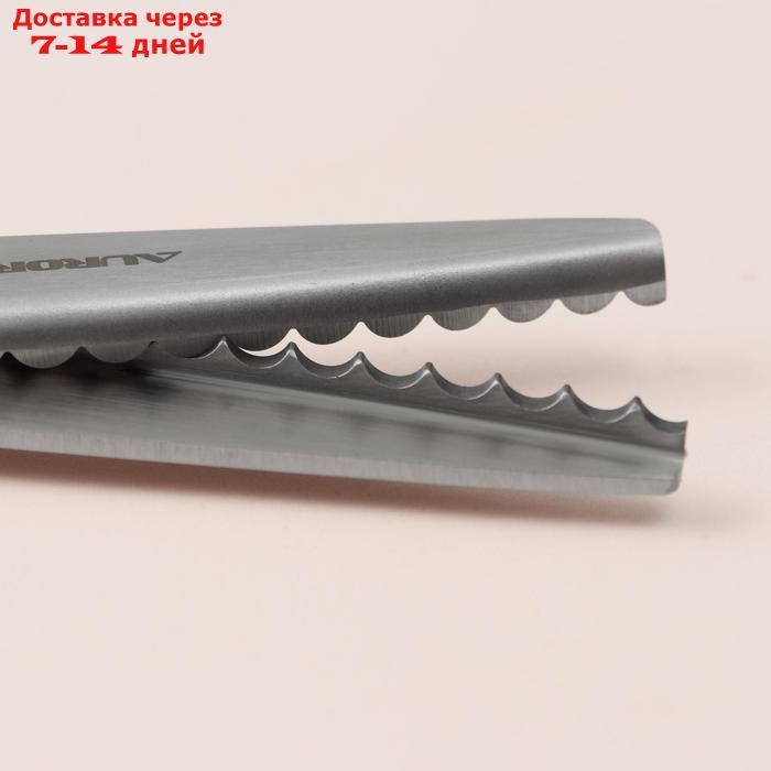 Ножницы "Зигзаг. Волна", 23 см, лезвие - 9 см, цвет чёрный/красный, AU 490 - фото 2 - id-p193703631