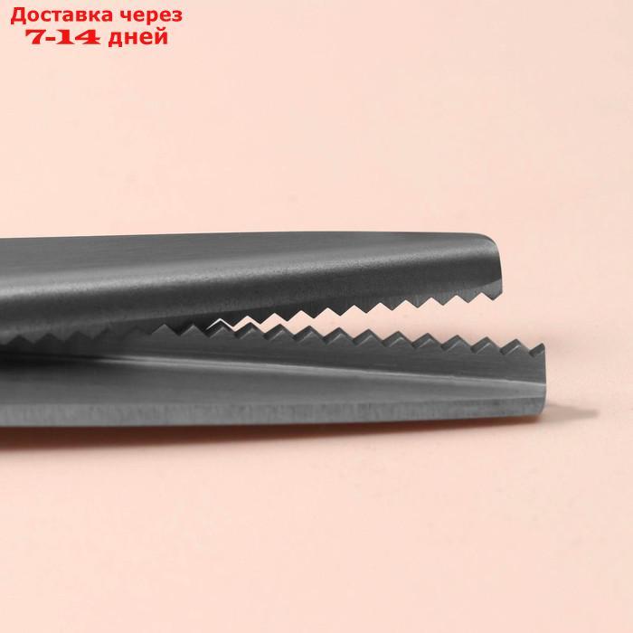 Ножницы "Зигзаг", 9,5", 23,5 см, шаг - 3 мм, в коробке, цвет чёрный - фото 2 - id-p193703635