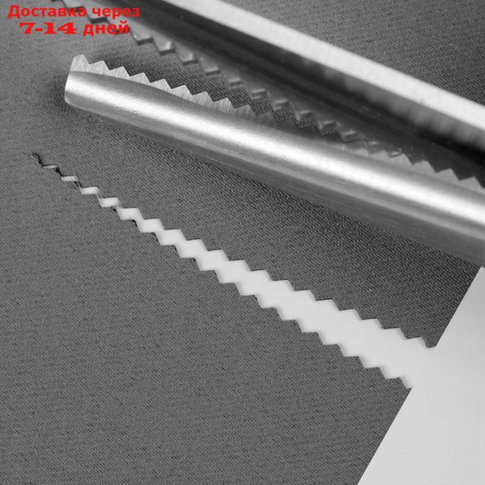 Ножницы "Зигзаг", 9,5", 23,5 см, шаг - 3 мм, в коробке, цвет чёрный - фото 3 - id-p193703635