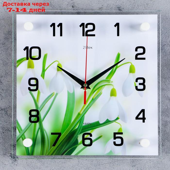 Часы настенные, серия: Цветы, "Подснежники", 25х25 см микс - фото 1 - id-p193699466