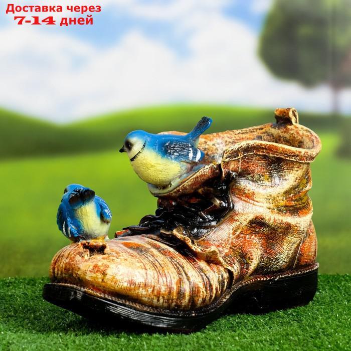 Фигурное кашпо "Ботинок с двумя птичками" 18х14см - фото 1 - id-p193704852