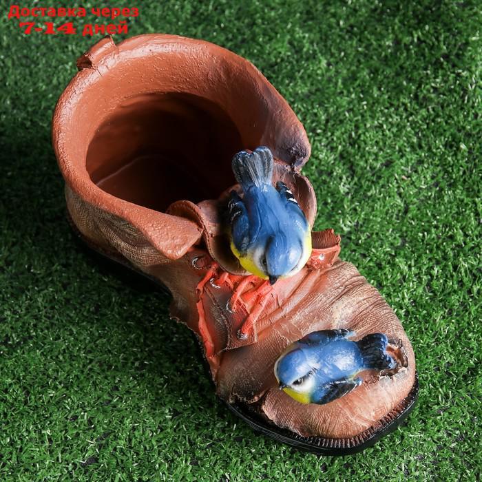 Фигурное кашпо "Ботинок с двумя птичками" 18х14см - фото 3 - id-p193704852