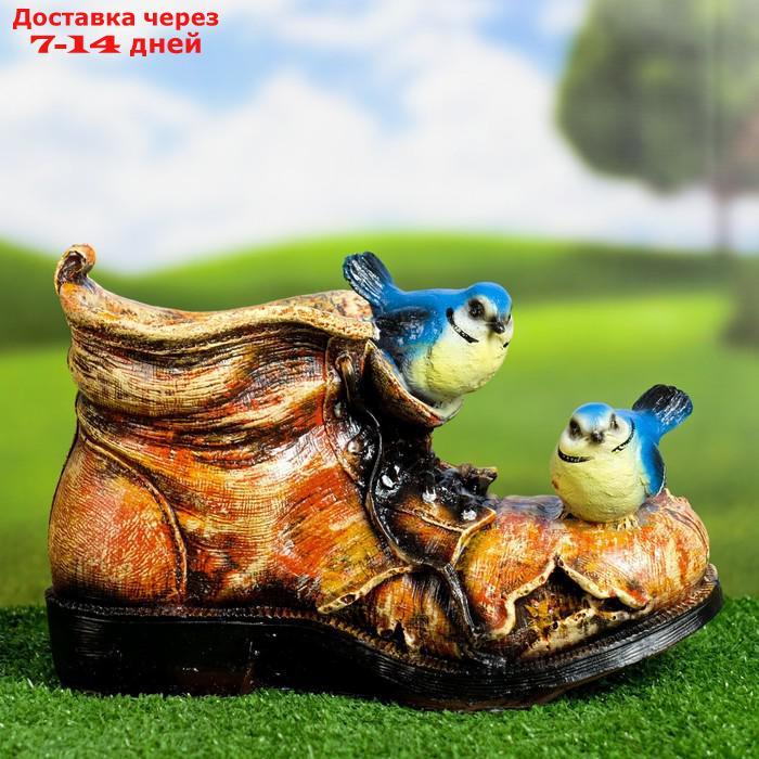 Фигурное кашпо "Ботинок с двумя птичками" 18х14см - фото 6 - id-p193704852