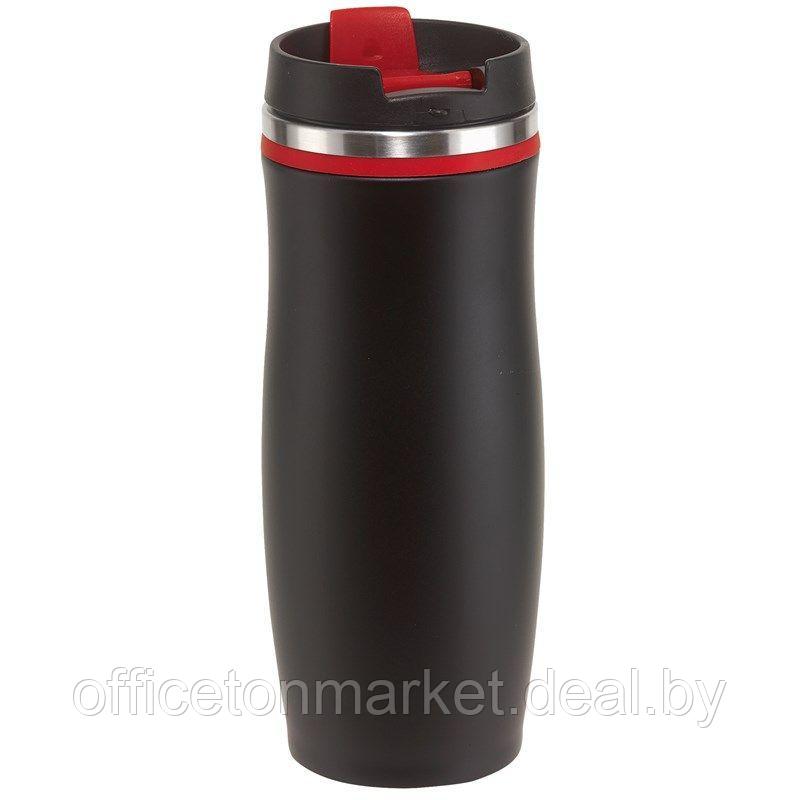 Кружка термическая "Dark Crema", металл, пластик, 400 мл, черный, красный - фото 1 - id-p193087362