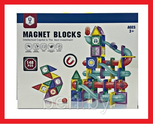 HD386A Магнитный конструктор "MAGNET BLOCKS" 148 деталей, аналог Magformers, объемный - фото 1 - id-p193770724