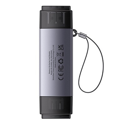 Картридер Baseus Lite Series USB-A & Type-C to SD/TF Card Reader WKQX060113 серый - фото 3 - id-p193782622