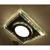 Точечный врезной светильник LBT D0001L-1+LED серебро (silver) MR16 со светодиодной подсветкой