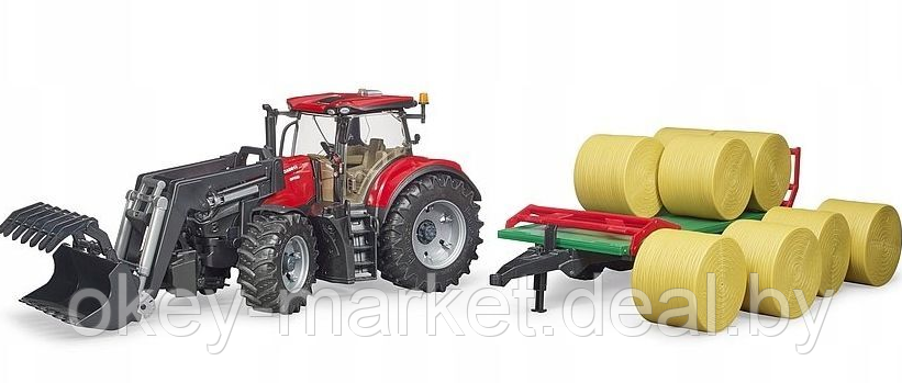 Игрушка Bruder Трактор Case IH Optum 300 CVX с погрузчиком и прицепом 03198 - фото 2 - id-p193798257