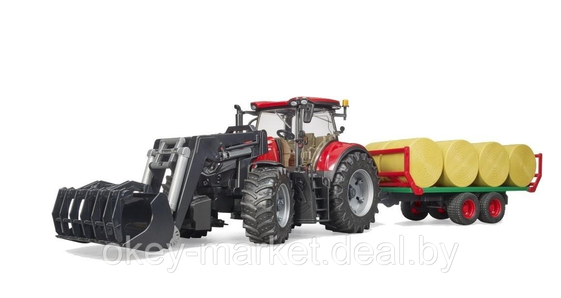 Игрушка Bruder Трактор Case IH Optum 300 CVX с погрузчиком и прицепом 03198 - фото 5 - id-p193798257