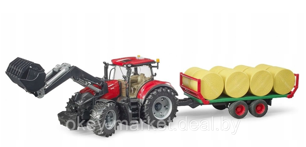 Игрушка Bruder Трактор Case IH Optum 300 CVX с погрузчиком и прицепом 03198 - фото 6 - id-p193798257