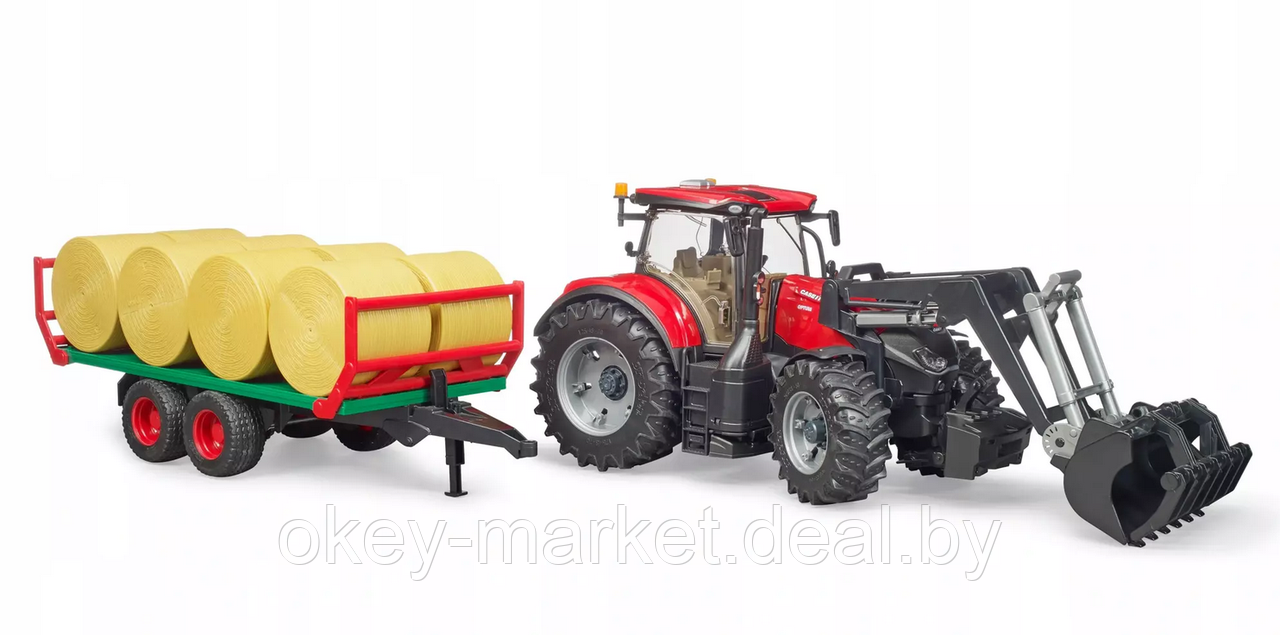 Игрушка Bruder Трактор Case IH Optum 300 CVX с погрузчиком и прицепом 03198 - фото 3 - id-p193798257