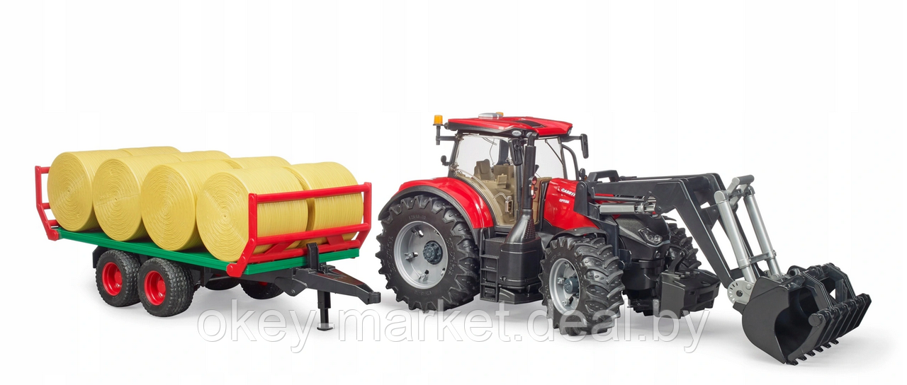 Игрушка Bruder Трактор Case IH Optum 300 CVX с погрузчиком и прицепом 03198 - фото 1 - id-p193798257