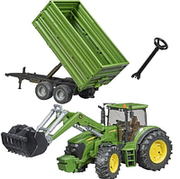 Игрушка Bruder Трактор John Deere 7930 с погрузчиком и прицепом Bruder 03055