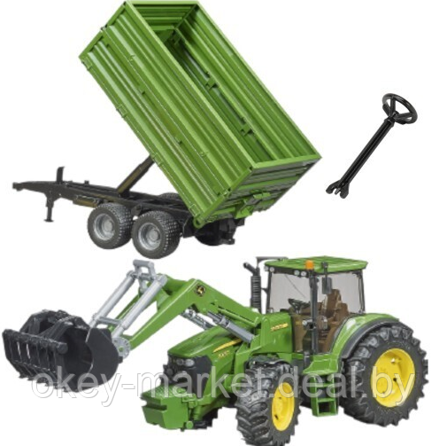 Игрушка Bruder Трактор John Deere 7930 с погрузчиком и прицепом Bruder 03055 - фото 1 - id-p193798263