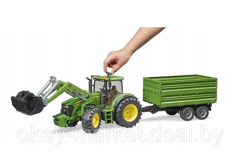 Игрушка Bruder Трактор John Deere 7930 с погрузчиком и прицепом Bruder 03055 - фото 6 - id-p193798263