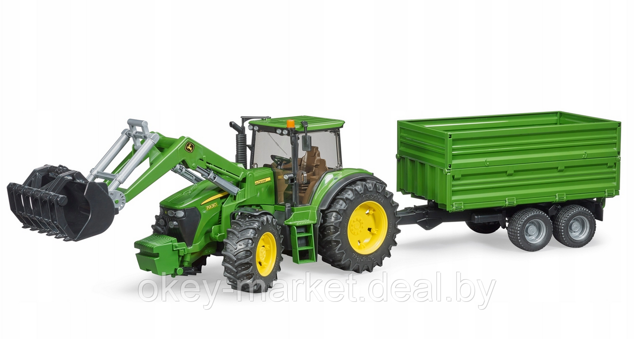 Игрушка Bruder Трактор John Deere 7930 с погрузчиком и прицепом Bruder 03055 - фото 5 - id-p193798263