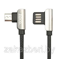USB кабель Hoco U42 Exquisite Steel Micro Charging Data Cable, 1.2 м, черный