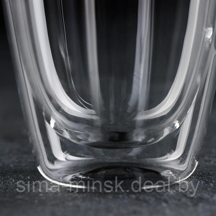 Кружка стеклянная с двойными стенками Magistro «Дуо», 500 мл, 14,5×9×15,5 см - фото 2 - id-p193803970