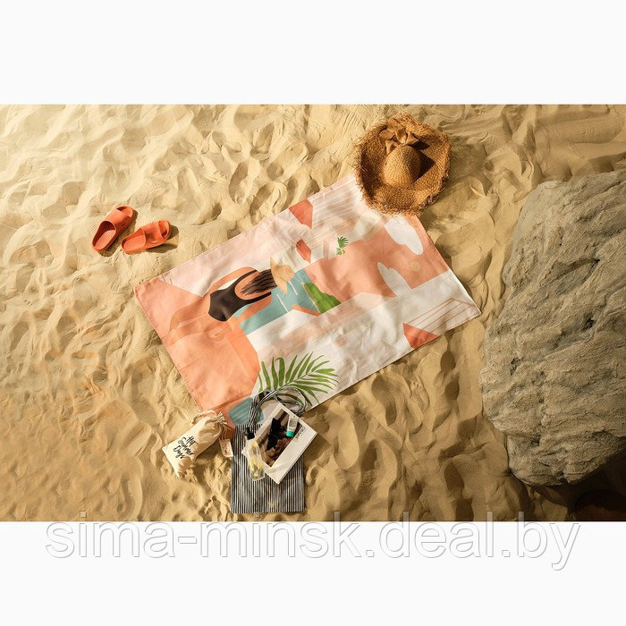Полотенце пляжное Этель «Девушка в купальнике» 96х146 см, 100% хлопок - фото 3 - id-p193804235