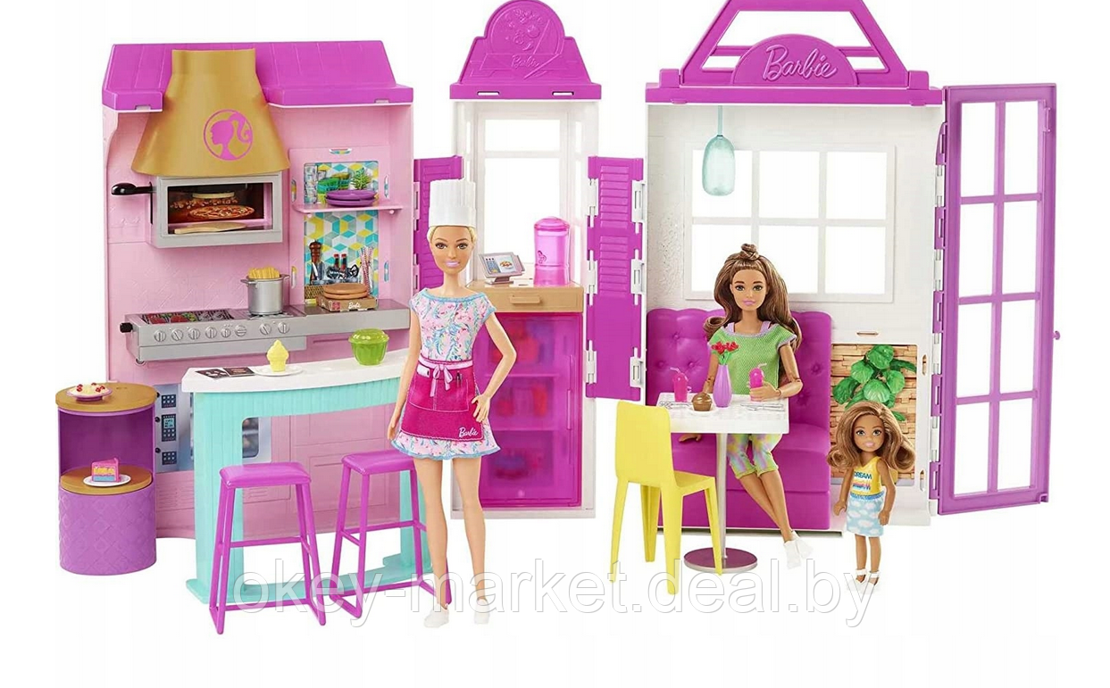 Игровой набор Barbie Гриль-ресторан с куклой HBB91 - фото 1 - id-p193806503