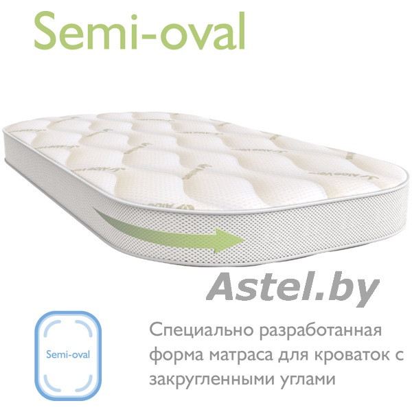 Детский матрас Plitex Aloe Vera Semi-oval (Плитекс Сэми овал) 1190х600х110мм, арт.АВ-20/2 (с закругленными - фото 4 - id-p192257135