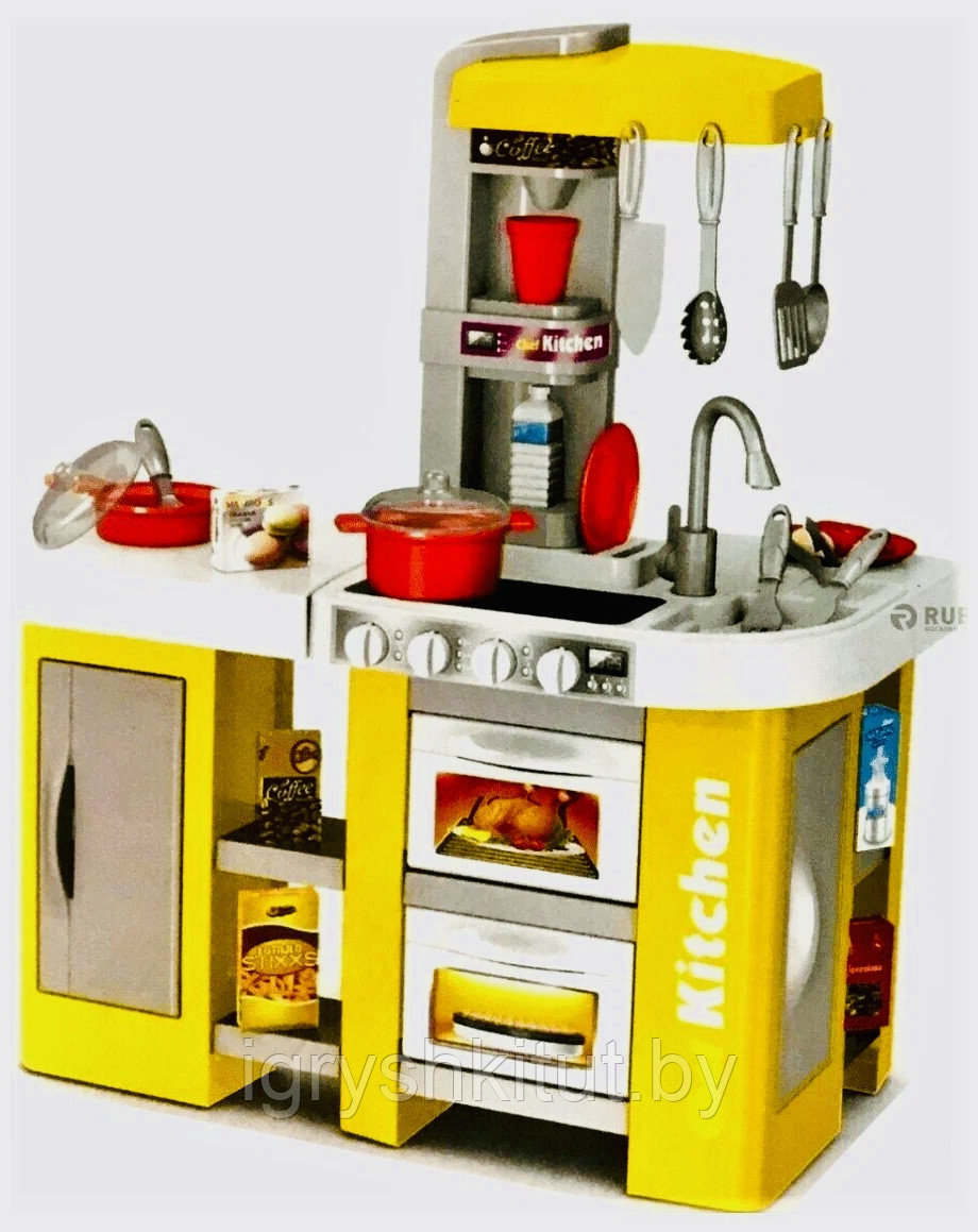 Детская игровая кухня арт. 922-47A с водой, холодильником, светом и звуком ( 53 предмета) - фото 2 - id-p99686706