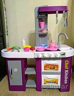 Детская игровая кухня с холодильником, светом и звуком для девочек 53 предмета