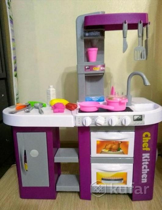 Детская игровая кухня с водой, холодильником, светом и звуком для девочек 53 предмета, фото 1
