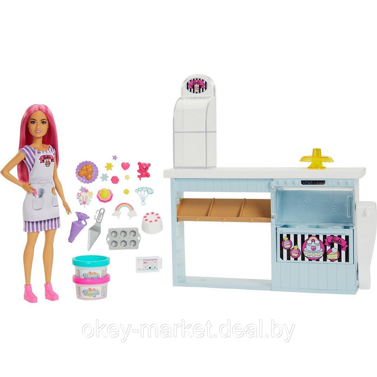 Игровой набор Barbie Кондитерская с куклой и аксессуарами HGB73 - фото 1 - id-p193808119